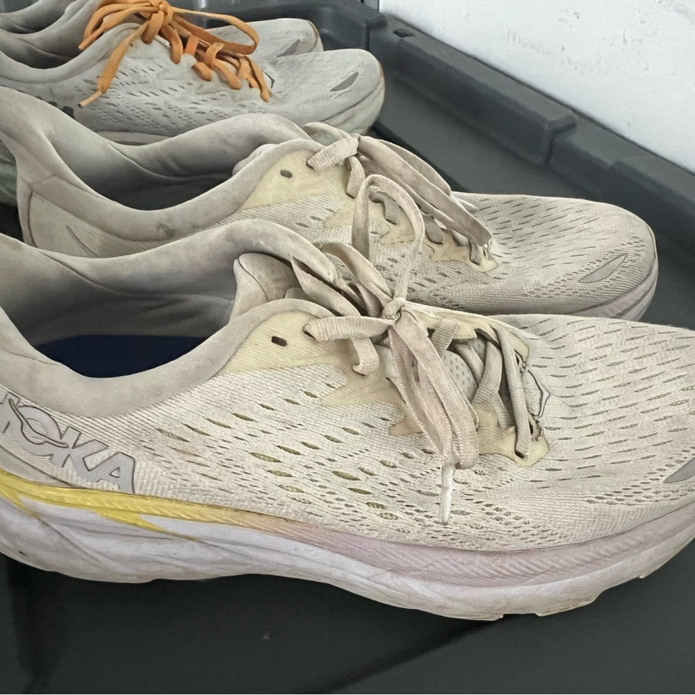 Hoka Women's Beige and Yellow Athletic Shoes